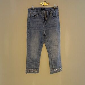 CHARLIE B Denim Jeans with Button Detail